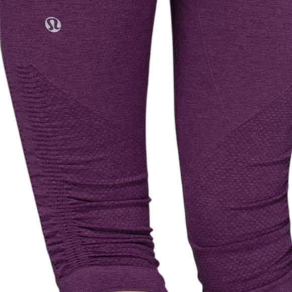 Lululemon In The Flow Crop II Heathered Berry Yum Yum Size l - Picture 4 of 11